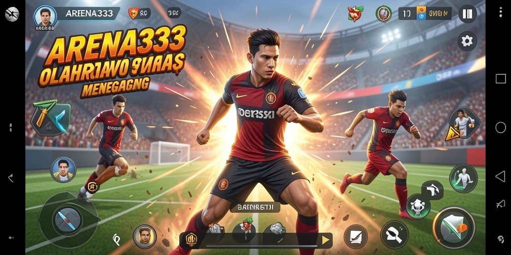 Screenshot menunjukkan aksi seru dalam permainan olahraga di ARENA333.