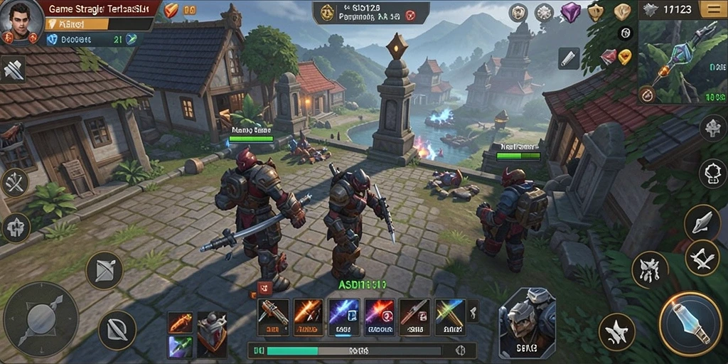 Screenshot menunjukkan gameplay menantang dalam strategi SLG.
