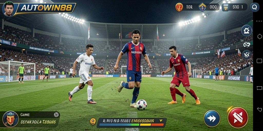 Gameplay seru AUTOWIN88 dengan aksi sepak bola yang mendebarkan.