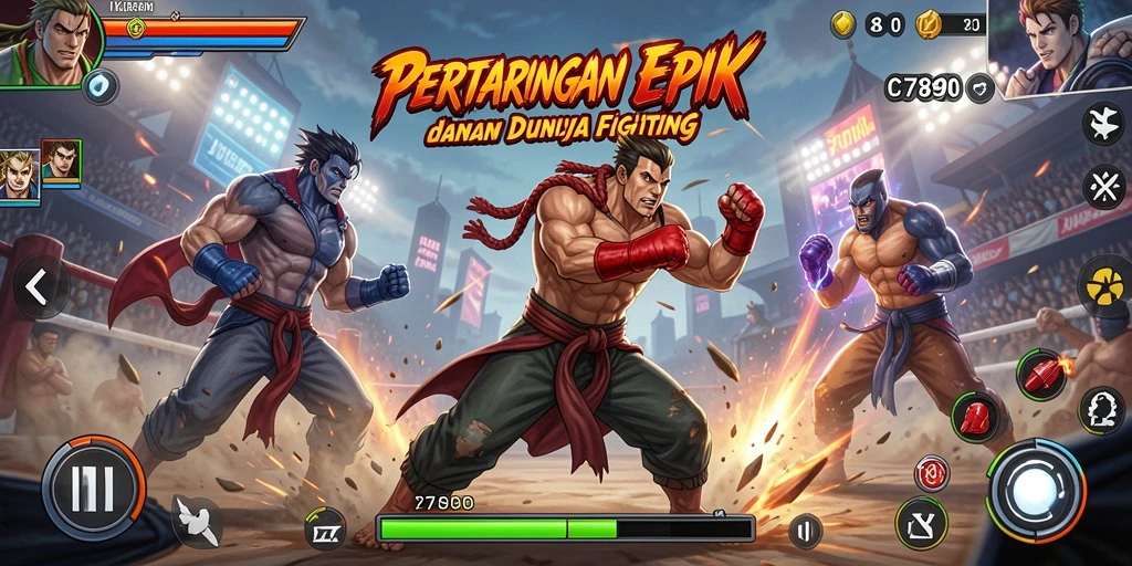 Tangkapan layar C7890 menunjukkan aksi pertarungan seru dan karakter yang mengesankan.