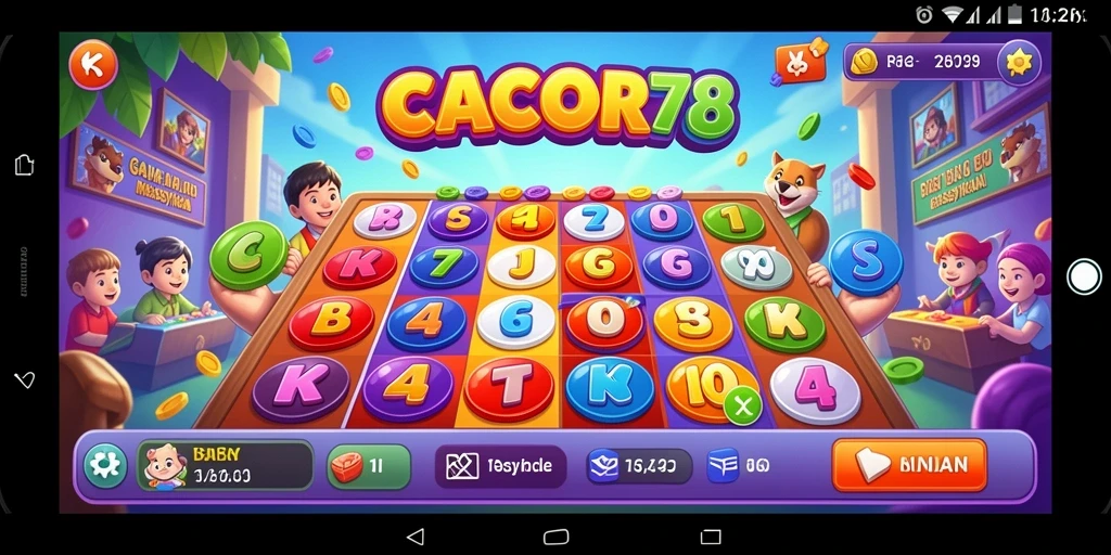 Screenshot utama CACOR78 menampilkan gameplay Bingo yang seru dan interaktif.