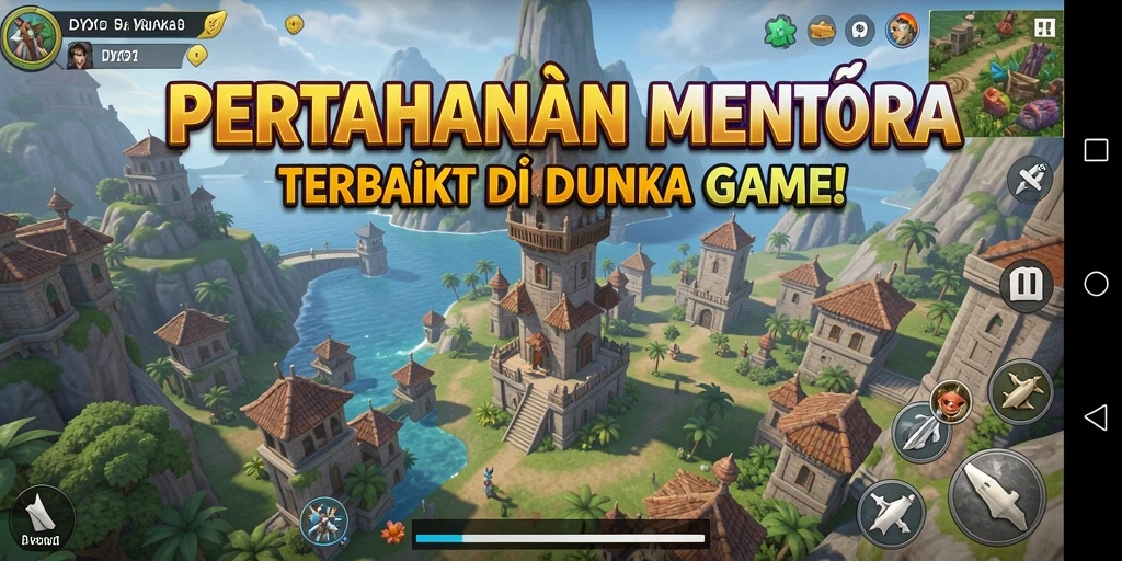 Tampilan gameplay menara pertahanan yang mendebarkan dan strategis.