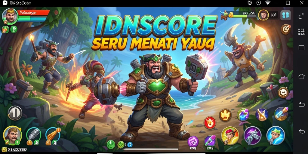 Tampilan gameplay seru IDNSCORE saat menjelajahi dunia petualangan.