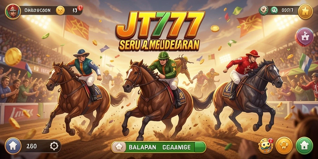 Tampilan gameplay JT777 yang mendebarkan dan realistis saat balapan.
