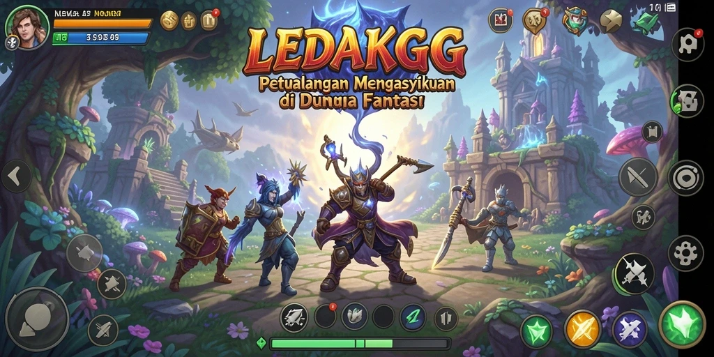Screenshot gameplay LEDAKGG menampilkan karakter yang beraksi di dunia penuh petualangan.