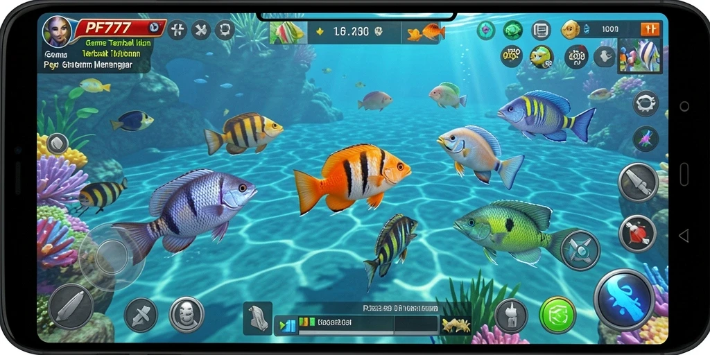 Tampilan menarik dari gameplay Tembak Ikan PF777 yang seru.