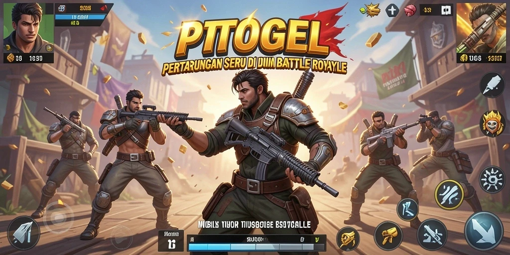 Screenshot PTTOGEL menunjukkan aksi seru dalam mode Battle Royale.
