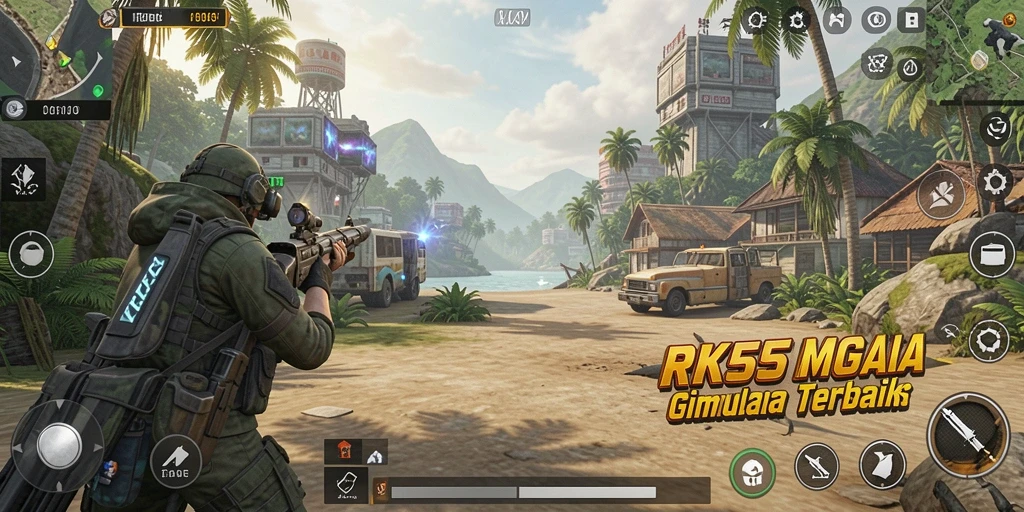 Tangkapan layar RK55 menunjukkan gameplay simulasi yang imersif dan menarik.