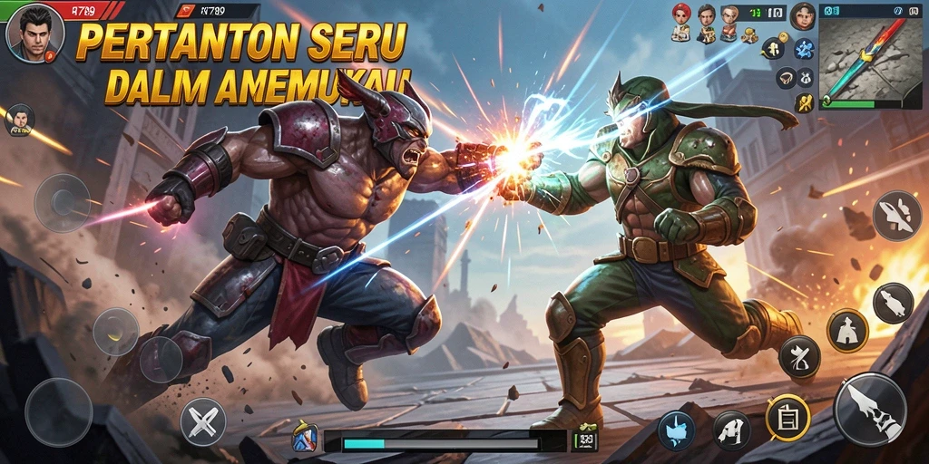 Screenshot utama RR789 menampilkan aksi bertarung yang mendebarkan.
