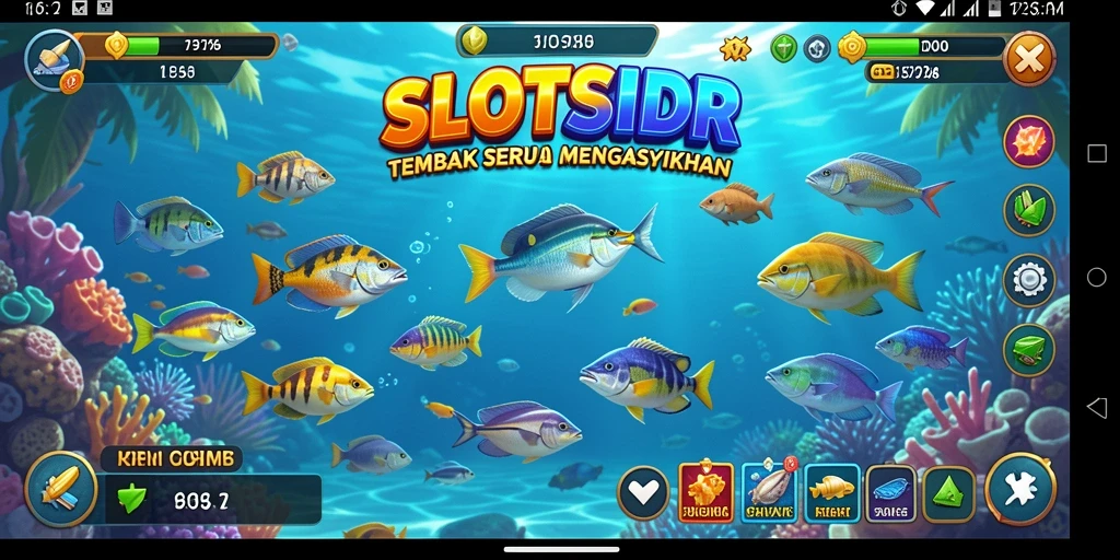Tampilan gameplay SLOTSIDR menembak ikan yang menarik dan interaktif.