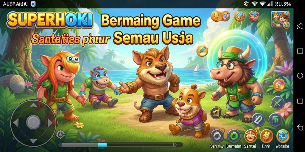 Gameplay menarik SUPERHOKI dengan warna cerah dan karakter lucu.