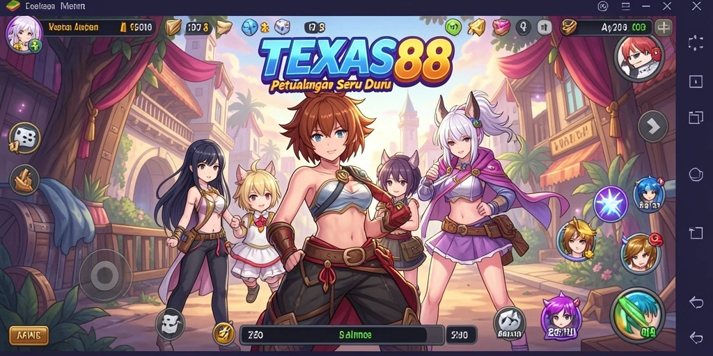 Tampilan aksi seru dari gameplay TEXAS88 yang penuh warna.