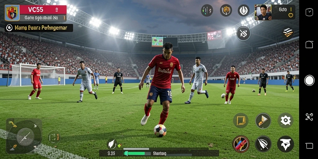 Tampilan permainan sepak bola yang mendebarkan di VC55.